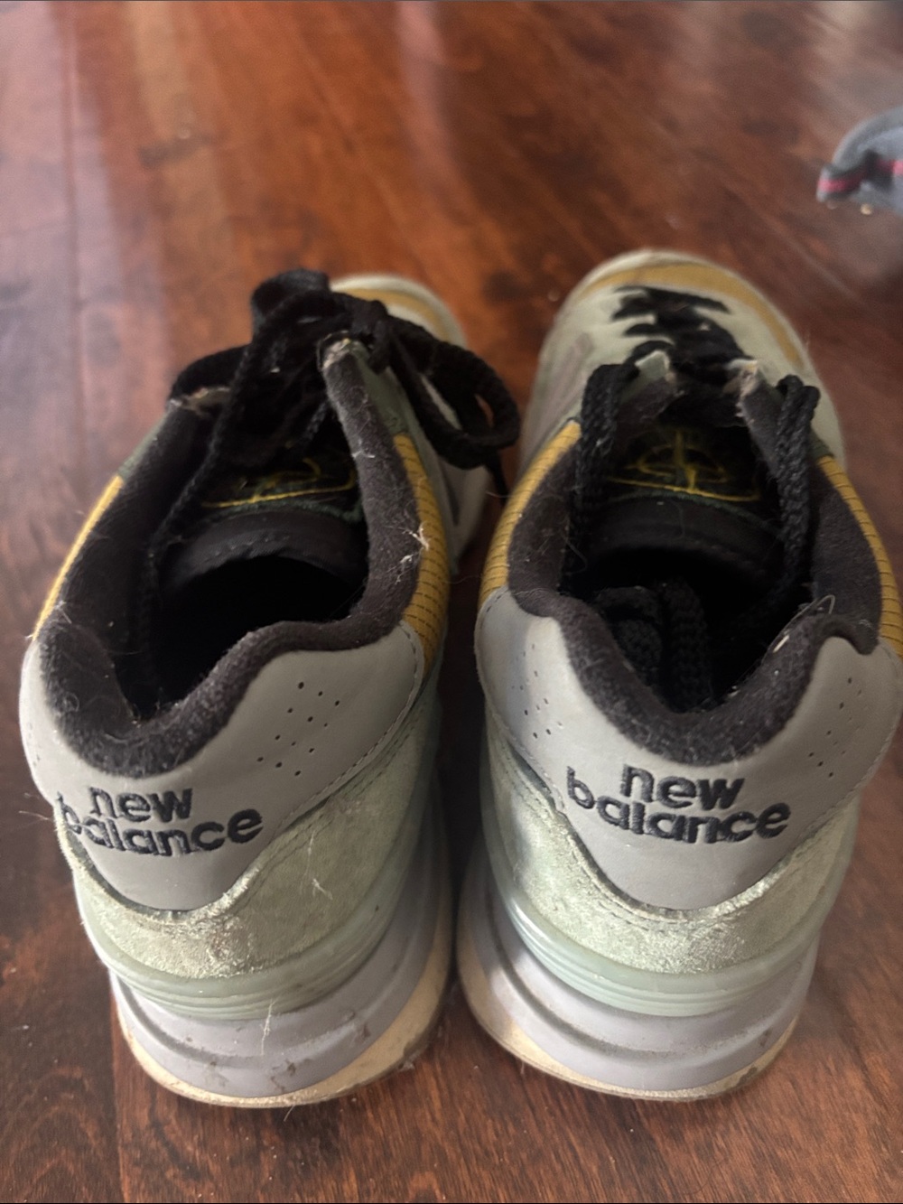 Stone Island New Balance Men's Olive Green & Mustard Sneakers - Picture 2 of 5